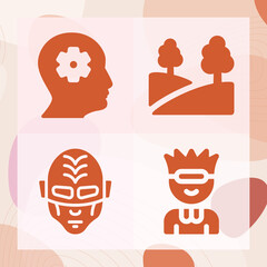 Simple set of horizon related filled icons