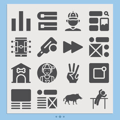 Simple set of sports related filled icons.