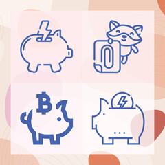 Simple set of fixation related lineal icons