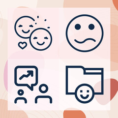 Simple set of troubled related lineal icons