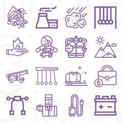 16 pack of cause  lineal web icons set