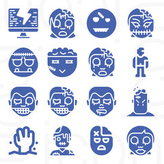 16 pack of catalytic  filled web icons set