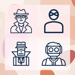 Simple set of double agent related lineal icons