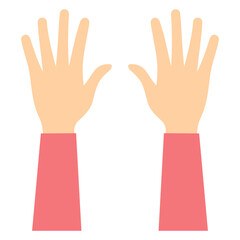 Fototapeta premium Set of hands vector icon. Human palm symbol