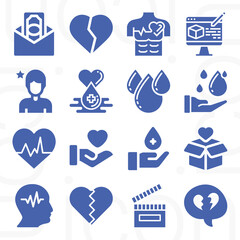 16 pack of respected  filled web icons set