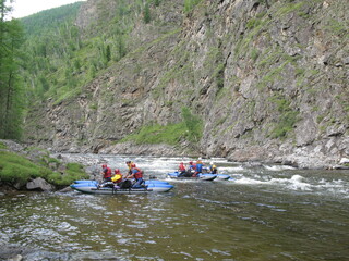 Rafting on the river