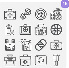 Simple set of victims related lineal icons.