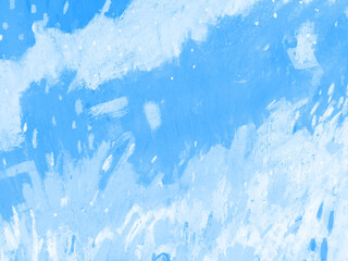 Blue abstract pencil texture for banner. Pastel textured background. Artistic watercolor pattern with multicolor shapes, vivid lines, painting spots. Azure template banner. Contemporary art background © Design Couple