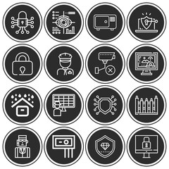 16 pack of earnest  lineal web icons set