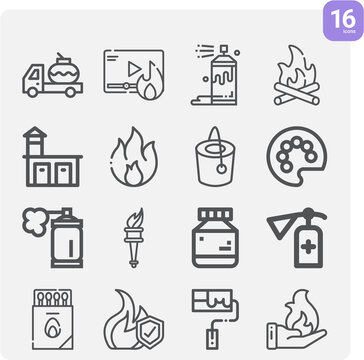 Simple set of create related lineal icons.