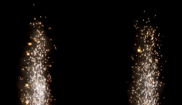 Beautiful frame of Golden fountain fireworks