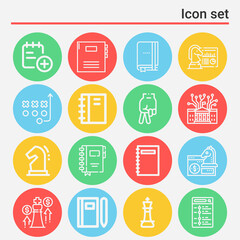 16 pack of policies  lineal web icons set