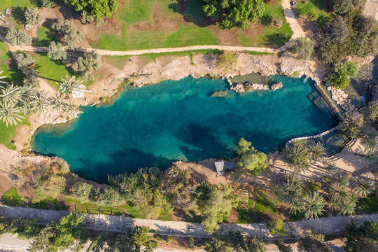 Natural warm water pool at Gan HaShlosha, Sakhne, Israel.