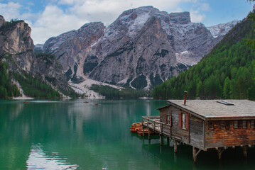 Pragser Wildsee im Hochpustertal, Südtirol, Italien