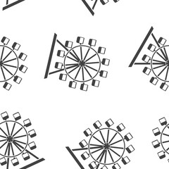 Ferris wheel seamless pattern on a white background.