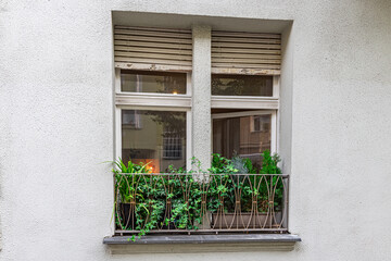 Fototapeta na wymiar windows of a residential building in Berlin
