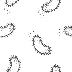 Bacteria vector icon seamless pattern on a white background.