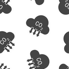 Carbon dioxide vector icon seamless pattern on a white background.