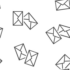 Envelope icon seamless pattern on a white background.
