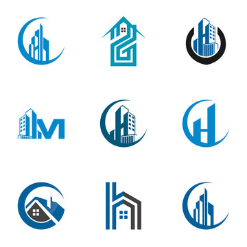 Font letter c building tower real estate logo design. Logo template vector Design, property.