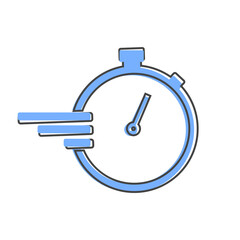 Stopwatch vector icon cartoon style on white isolated background.