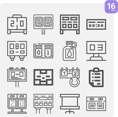 Simple set of scoreboard related lineal icons.