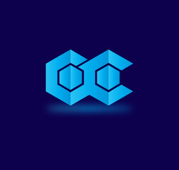 OC Alphabet Modern Logo Design Concept