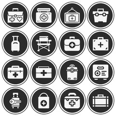 16 pack of refugees  filled web icons set