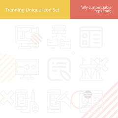 Simple set of capacity related lineal icons.