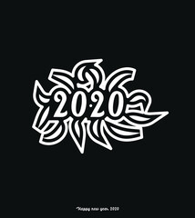 new design lettering happy new year 2021