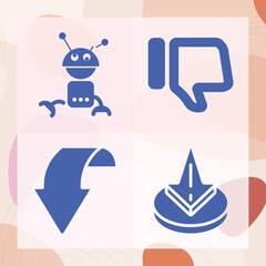 Simple set of bars related filled icons