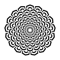 Abstract decorative geometric circle design element.