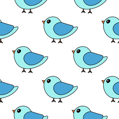 seamless pattern with birds. colored trendy vector illustration. Cartoon style. Flat design. Seamless pattern. flyer, congratulation, invitation, poster, banner, card, web