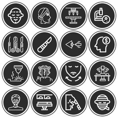 16 pack of excision  lineal web icons set