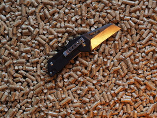 Knife on the background of pelle