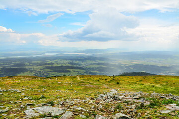Fototapeta na wymiar View from Babia Mountain in Poland, beautiful landscape