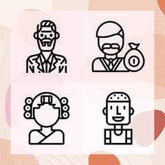 Simple set of grandma related lineal icons