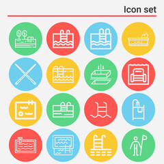 16 pack of mere  lineal web icons set