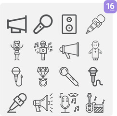 Simple set of pa related lineal icons.