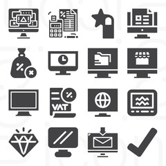 16 pack of assess  filled web icons set