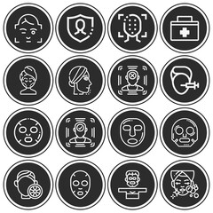 16 pack of paralysis  lineal web icons set