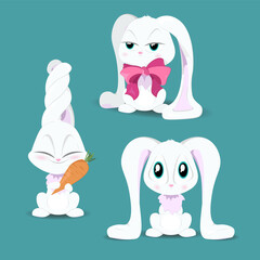 Cute bunny rabbit set
