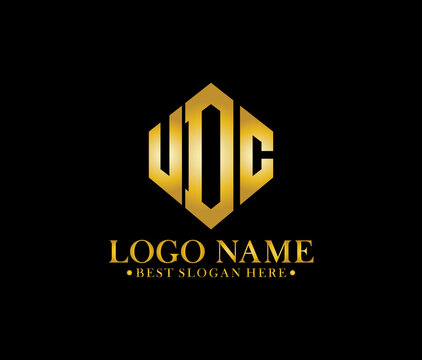 UDC Diamond Alphabet Modern Logo Design Concept