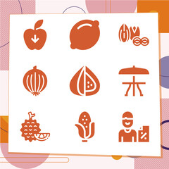 Simple set of 9 icons related to fare