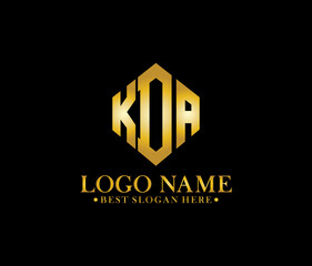 KDA Diamond Alphabet Logo Design Concept