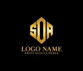 SDA Diamond Alphabet Logo Design Concept