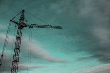 construction site with crane