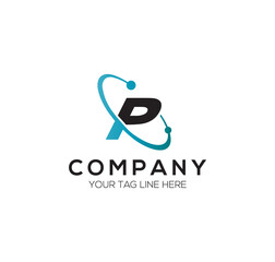 P Alphabet Circle Logo Design Concept