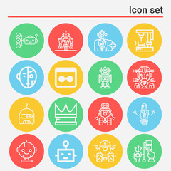 16 pack of spider  lineal web icons set