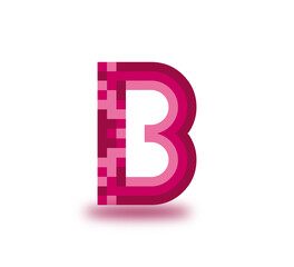 B Alphabet Pixel Modern Logo Design Concept